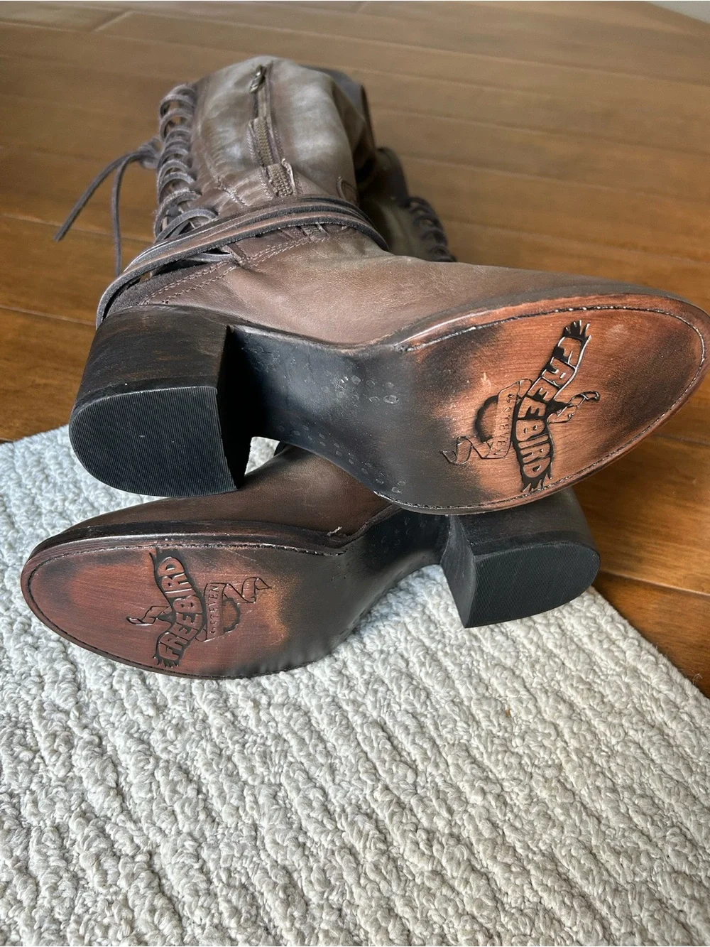 Women's Freebird Tall Lace-Back Leather Boots